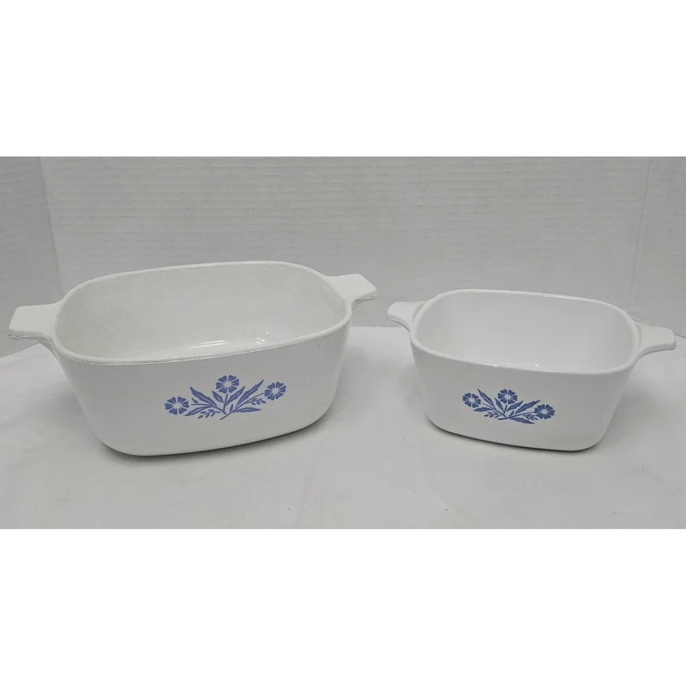Vintage Corning Ware Blue Cornflower Lot 1.5 Qt 1960s & P-43-B .24 oz Misprint